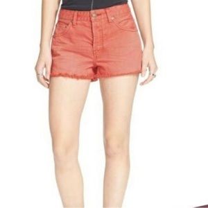 Free People Uptown short‎ button fly poppy size 29